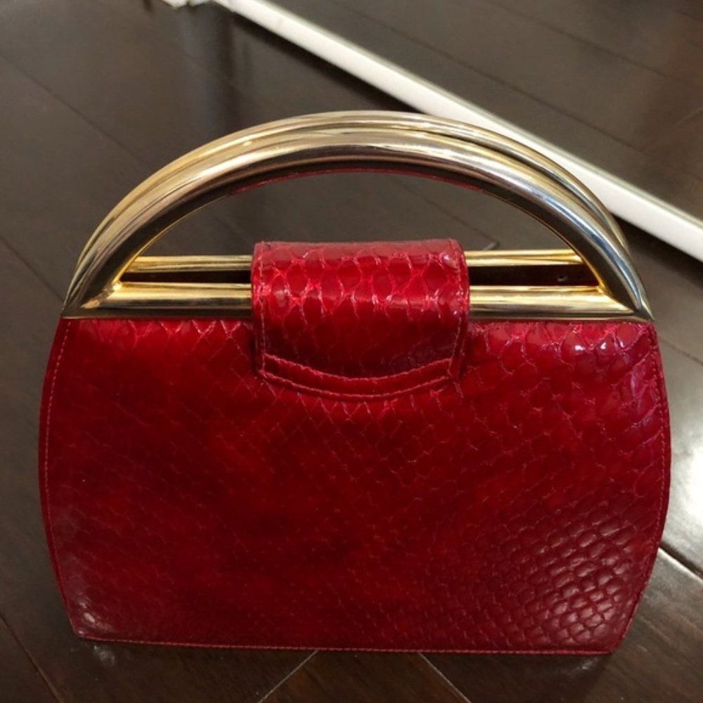 Stuart Weitzmann Vintage Red Small leather evening purse